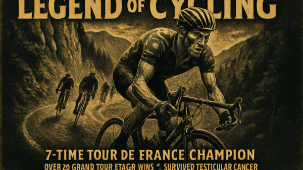 Lance Armstrong biography image featuring Lance Armstrong
