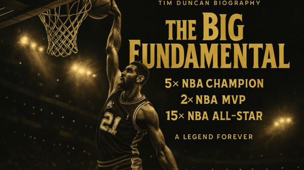 Tim Duncan biography image featuring Tim Duncan