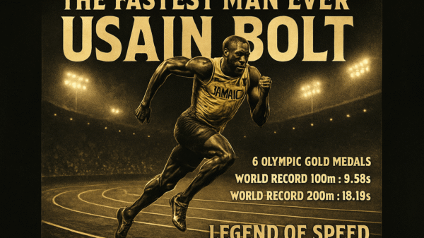 Usain Bolt biography image featuring Usain Bolt